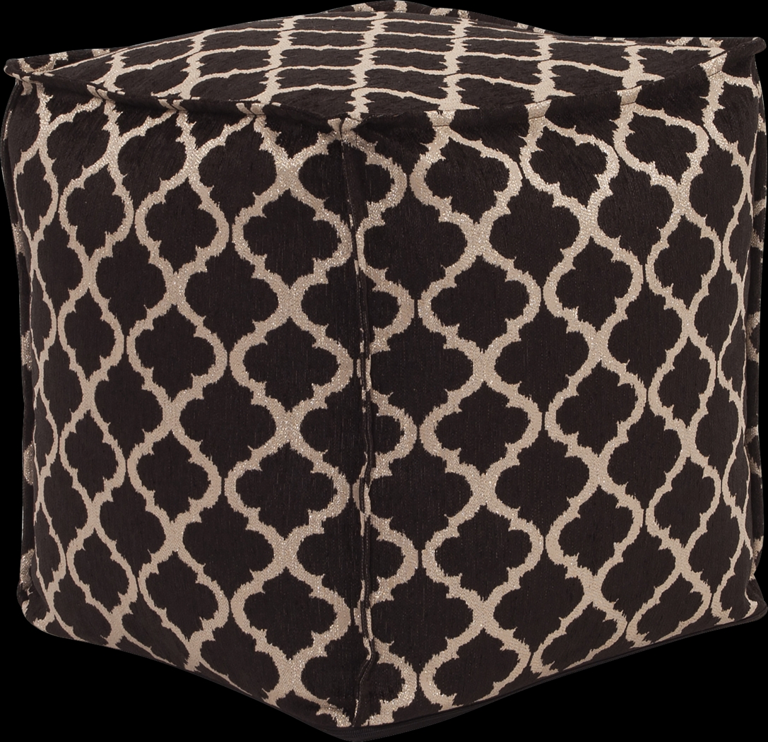 Bauman Black Pouf - Thumbnail - Image 1