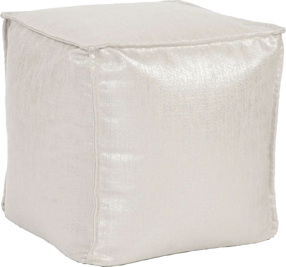 Bauman White Pouf - Thumbnail - Image 1