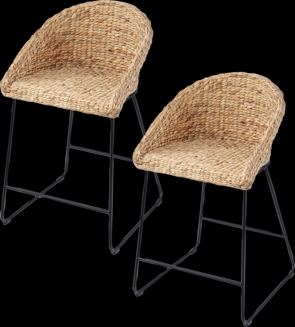 Bawell Natural Counter Height Stool, Set of 2 - Thumbnail - Image 1