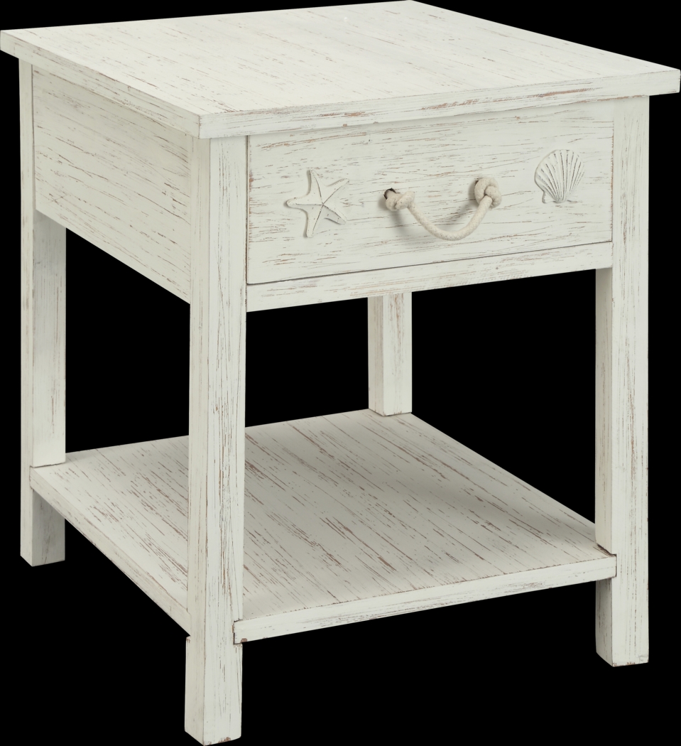 Bay Life White End Table - Thumbnail - Image 1
