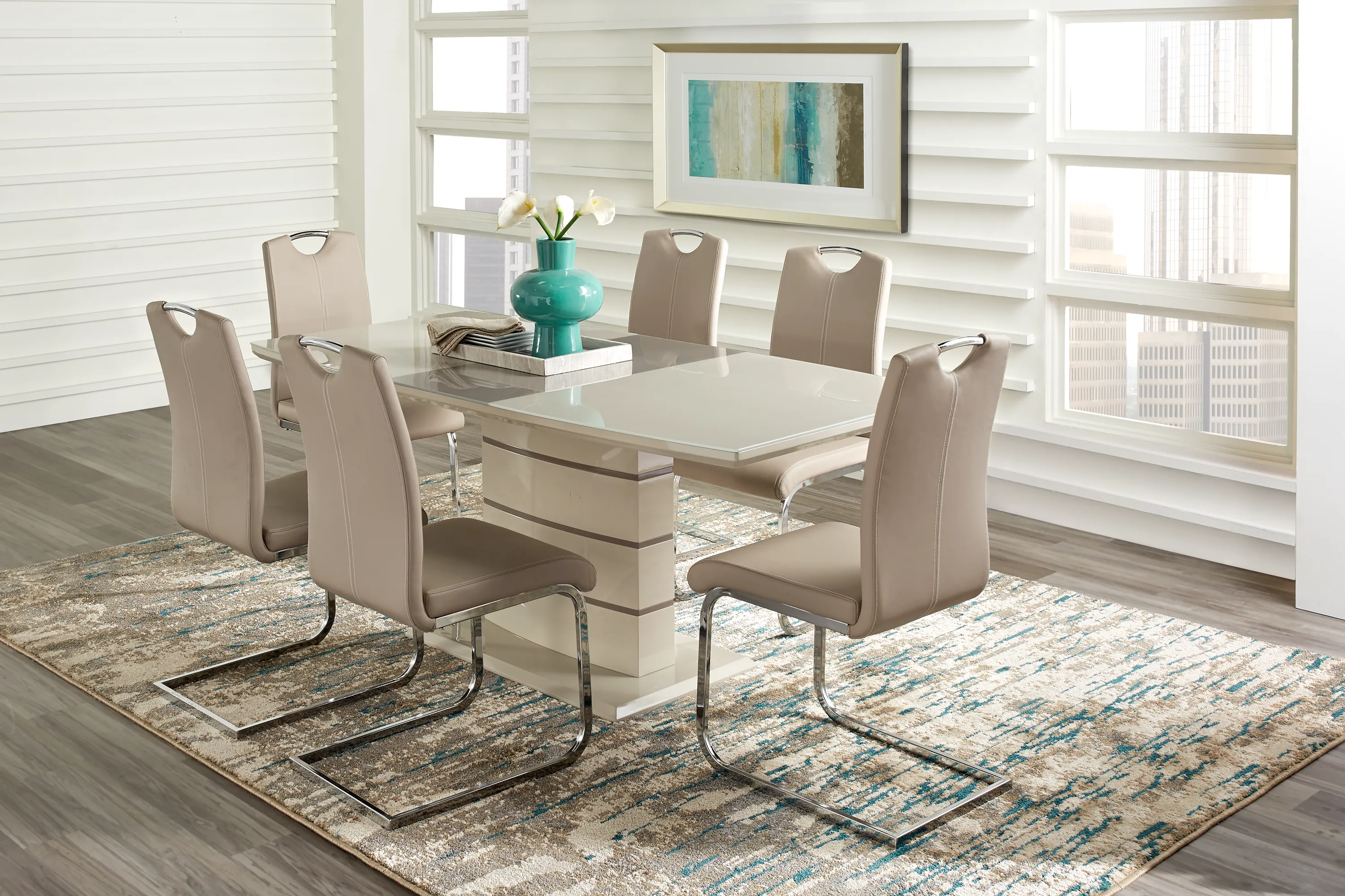 Bay Ridge Champagne 7 Pc Dining Room - Thumbnail - Image 1