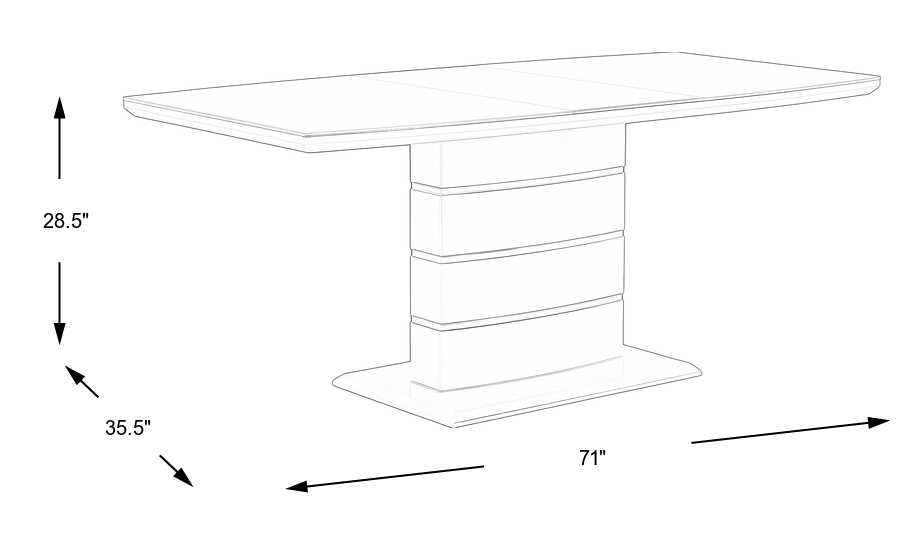 Dimension Image. Please refer to the Dimension Tab on this page for dimension details.