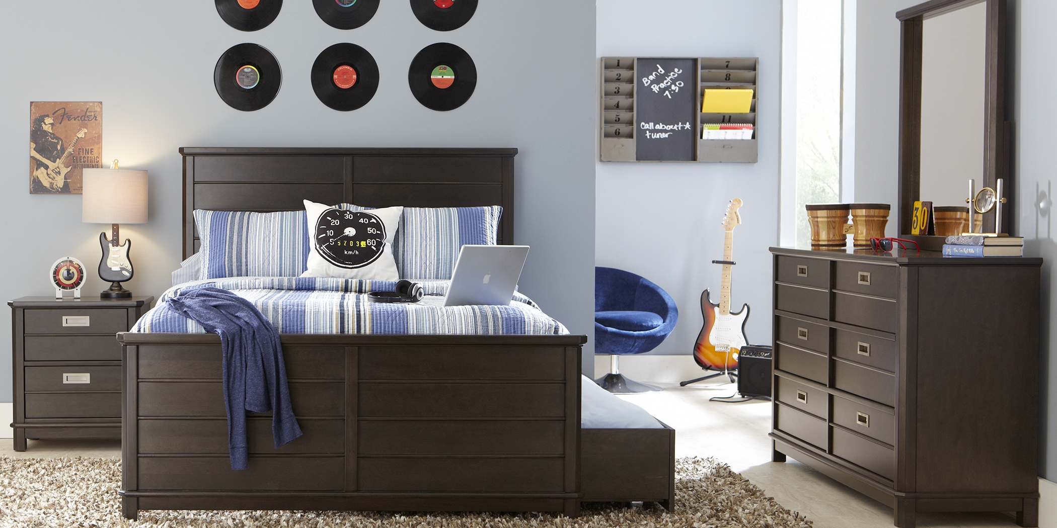 Kids Bay Street Charcoal 5 Pc Twin Panel Bedroom - Thumbnail - Image 1