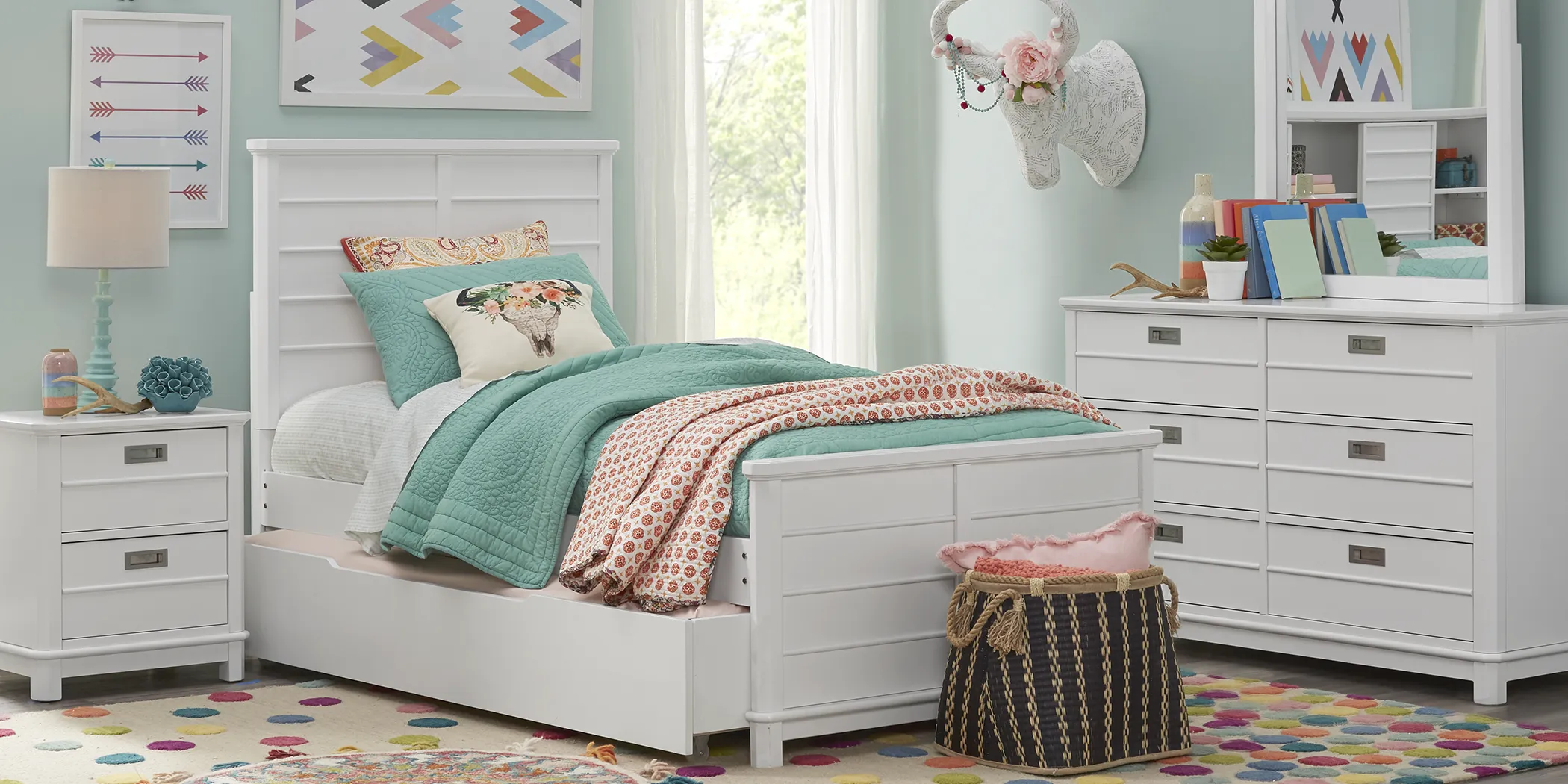 Kids Bay Street White 5 Pc Twin Panel Bedroom - Thumbnail - Image 1