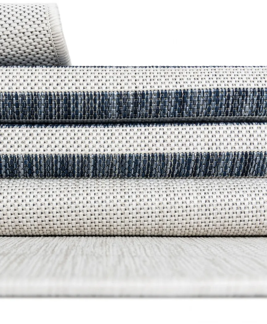 Bay Stripe Ivory 7'10 x 10' Indoor/Outdoor Rug - Thumbnail - Image 4