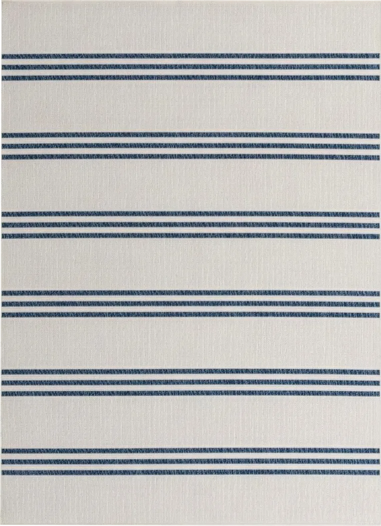 Bay Stripe Ivory 7'10 x 10' Indoor/Outdoor Rug - Thumbnail - Image 1