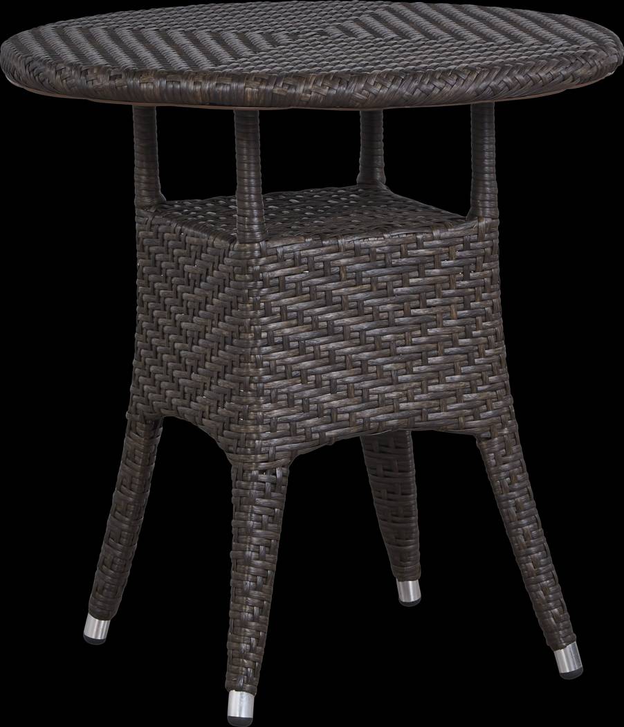 Bay Terrace Brown Wicker 3 Pc 28 in. Round Outdoor Dining Set - Thumbnail - Image 2