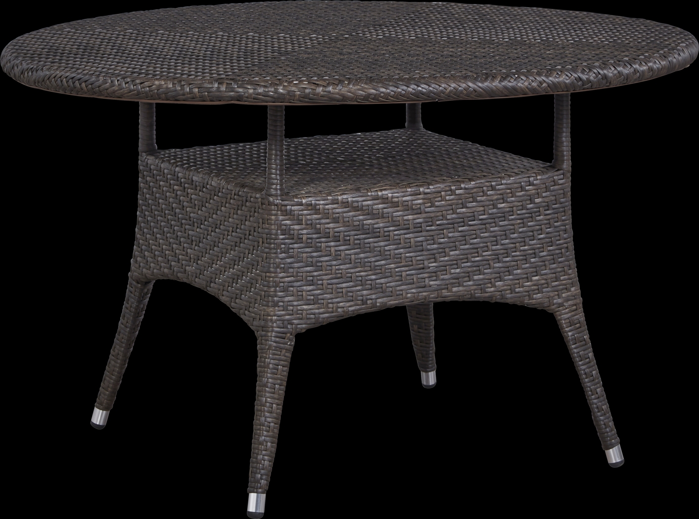 Bay Terrace Brown Wicker 48 in. Round Outdoor Dining Table - Thumbnail - Image 1