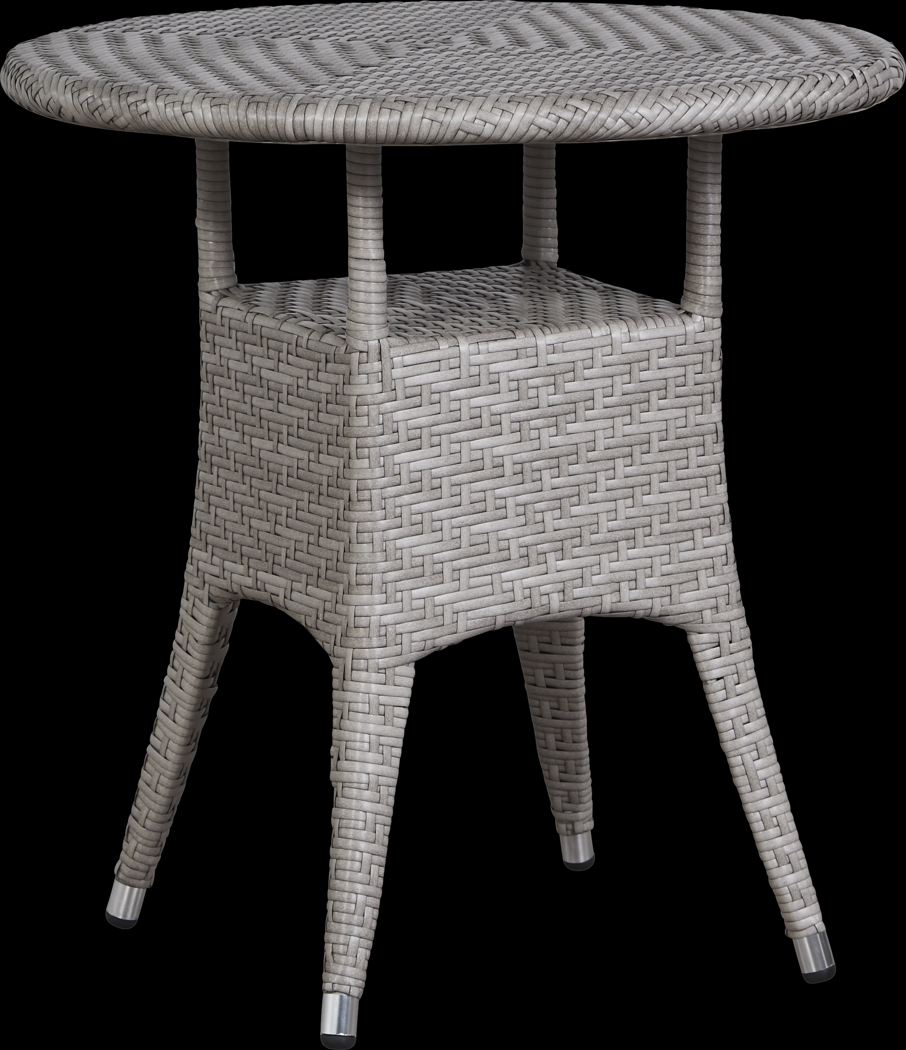 Bay Terrace Gray Wicker 3 Pc 28 in. Round Outdoor Dining Set - Thumbnail - Image 2