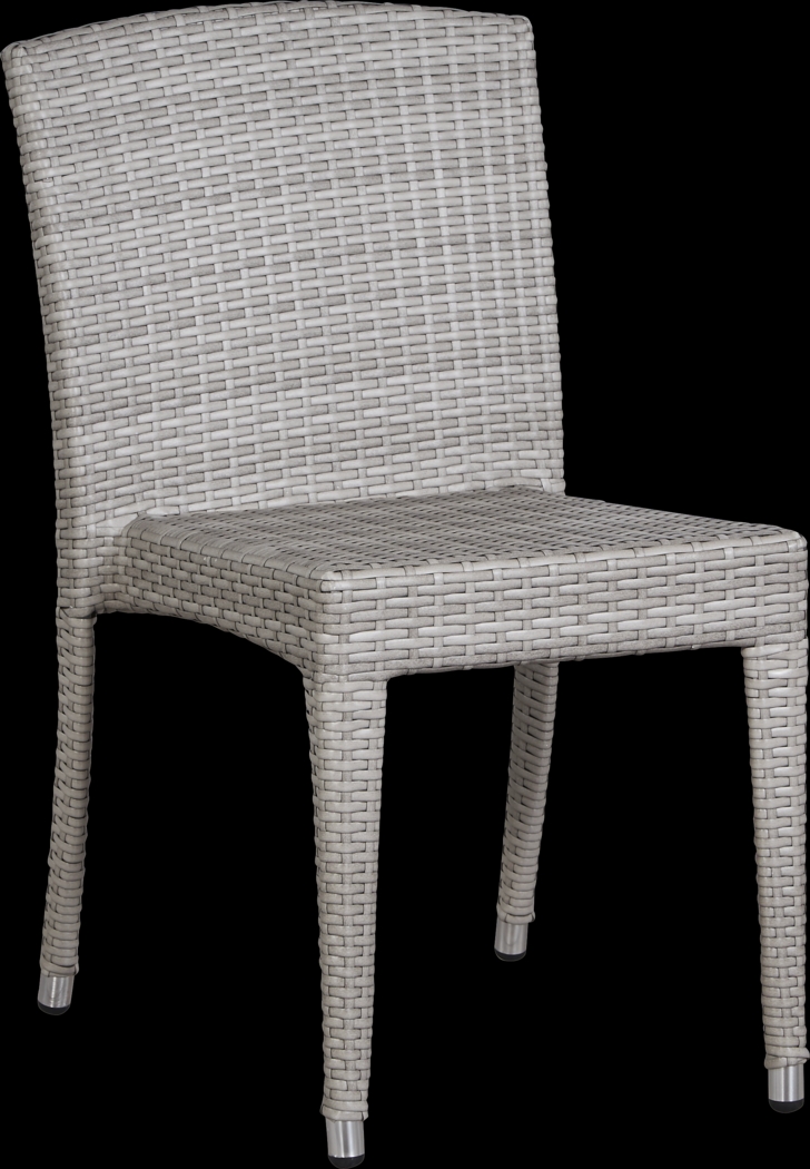 Bay Terrace Gray Wicker Outdoor Side Chair - Thumbnail - Image 1
