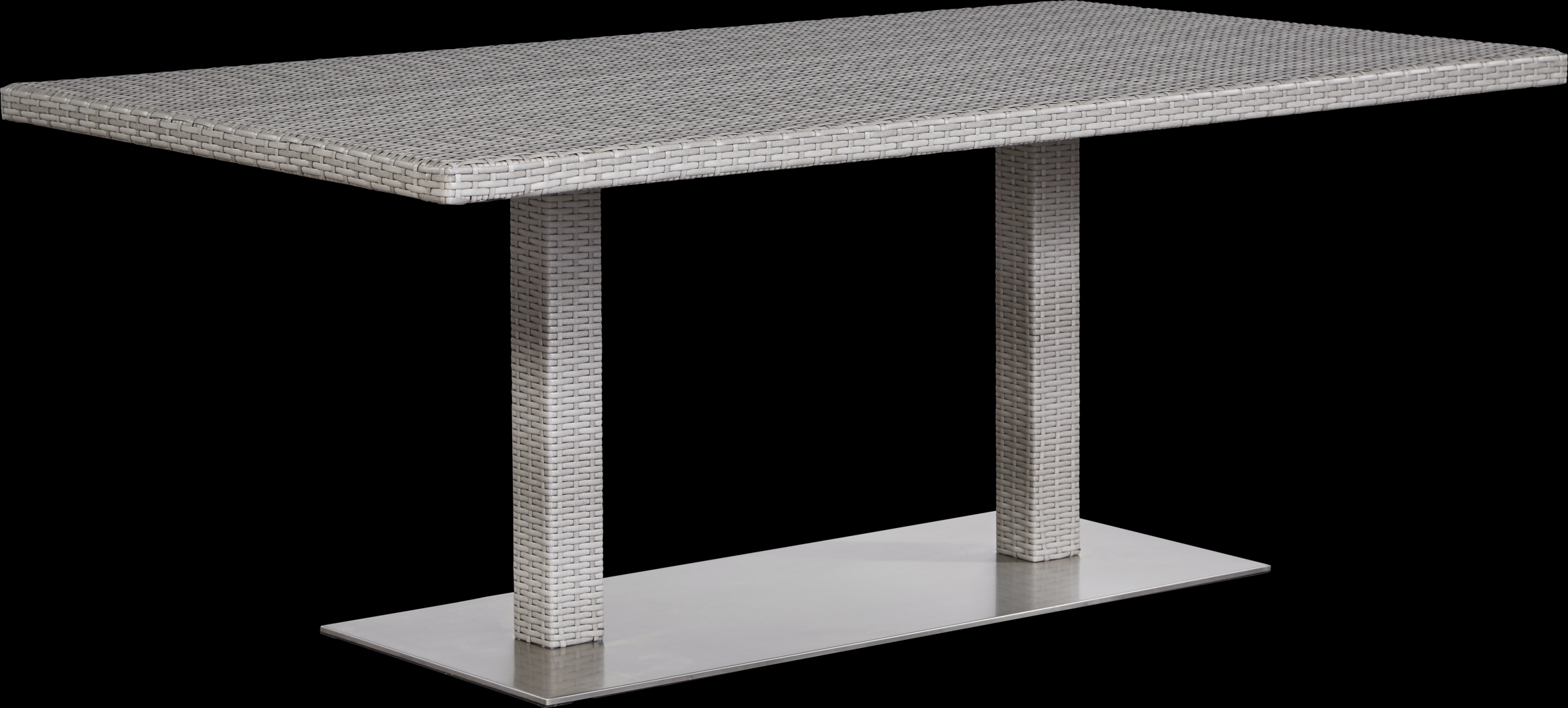 Bay Terrace Gray Wicker Rectangle Outdoor Dining Table - Thumbnail - Image 1