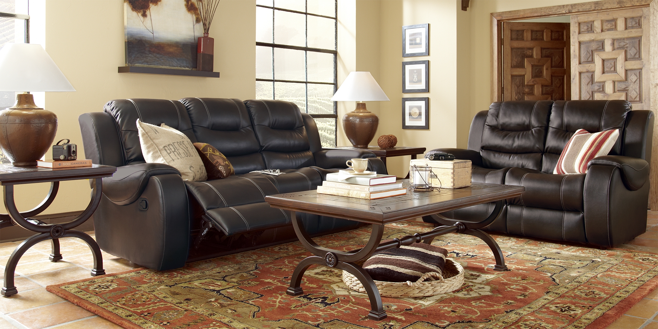 Baycliffe Brown 2 Pc Living Room with Reclining Sofa - Thumbnail - Image 1