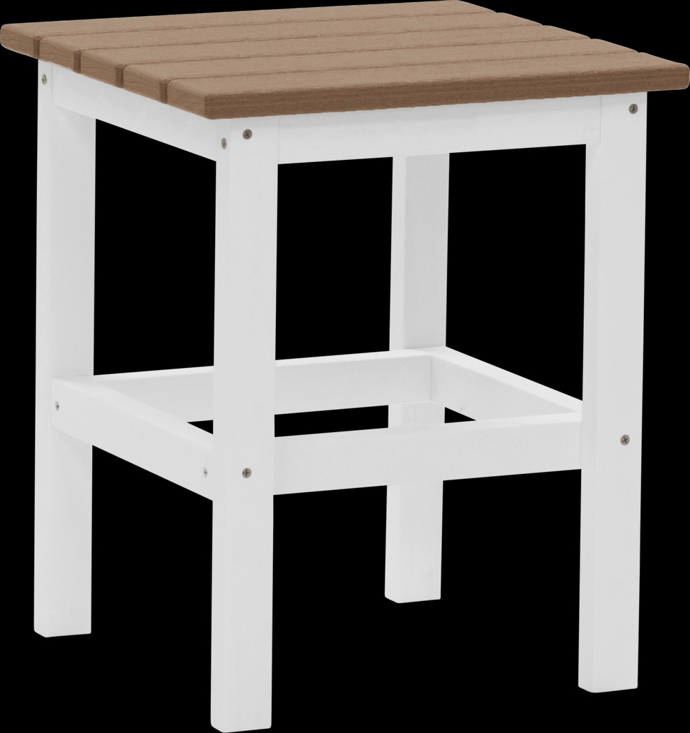 Bayfield Park Natural White and Mocha Outdoor Side Table - Thumbnail - Image 1