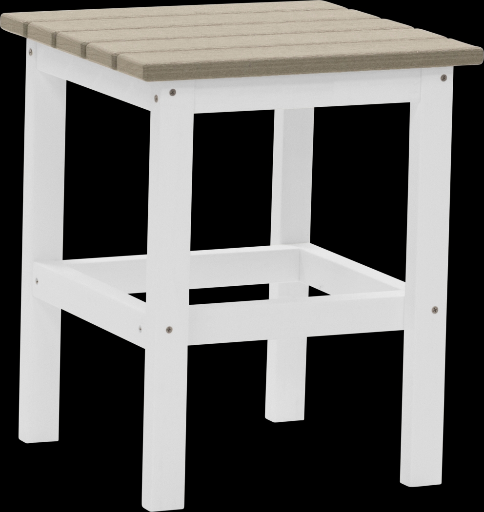 Bayfield Park Natural White and Pebble Outdoor Side Table - Thumbnail - Image 1