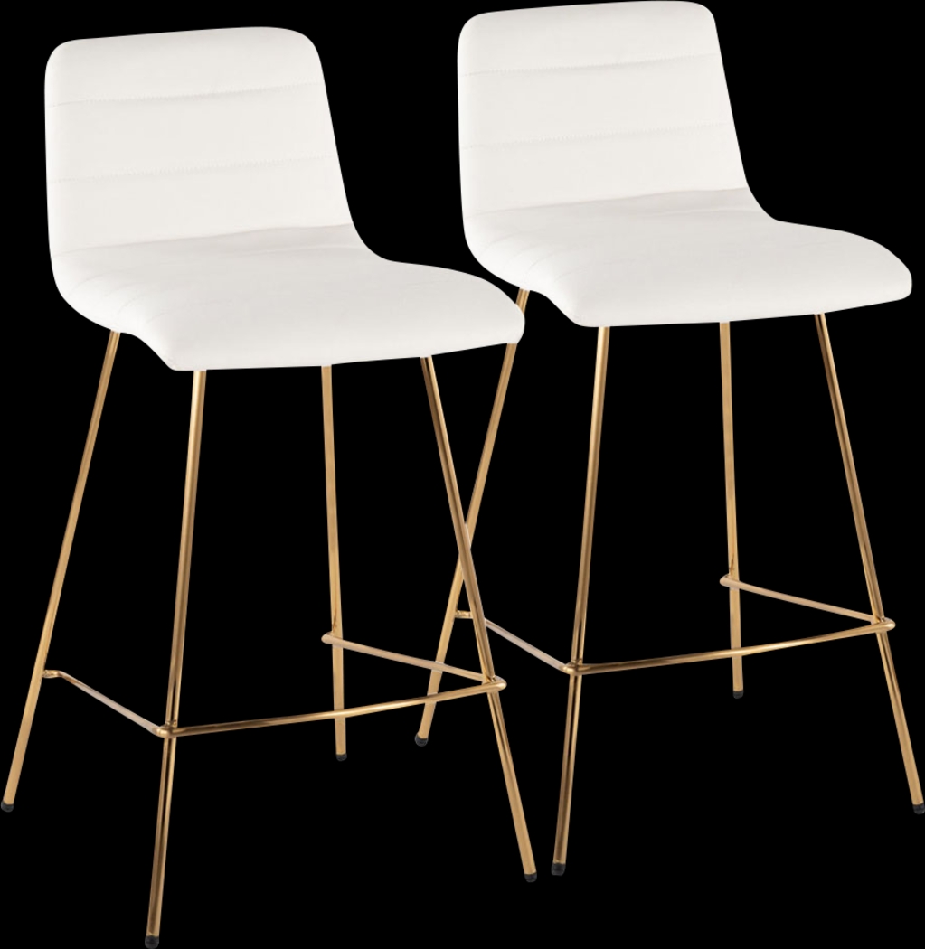 Bayouwood I White Counter Height Stool, Set of 2 - Thumbnail - Image 1