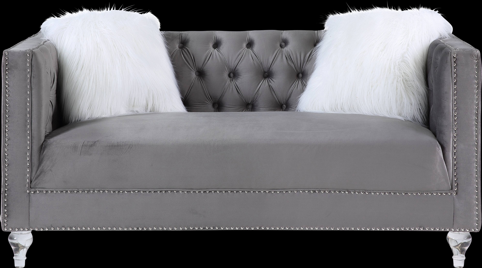 Bayporte Gray Loveseat with Two Pillows - Thumbnail - Image 3