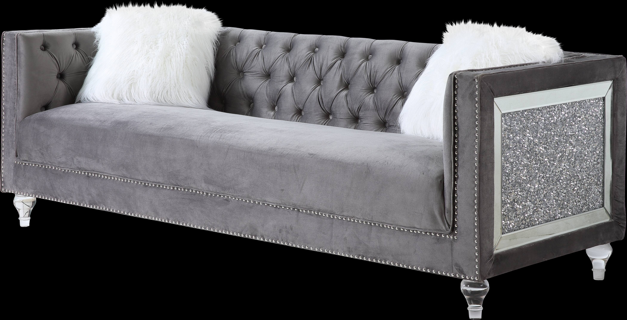 Bayporte Gray Sofa with Two Pillows - Thumbnail - Image 1