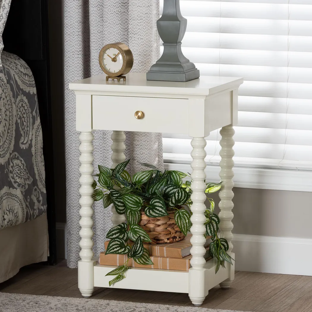 Bazan White Nightstand - Thumbnail - Image 2