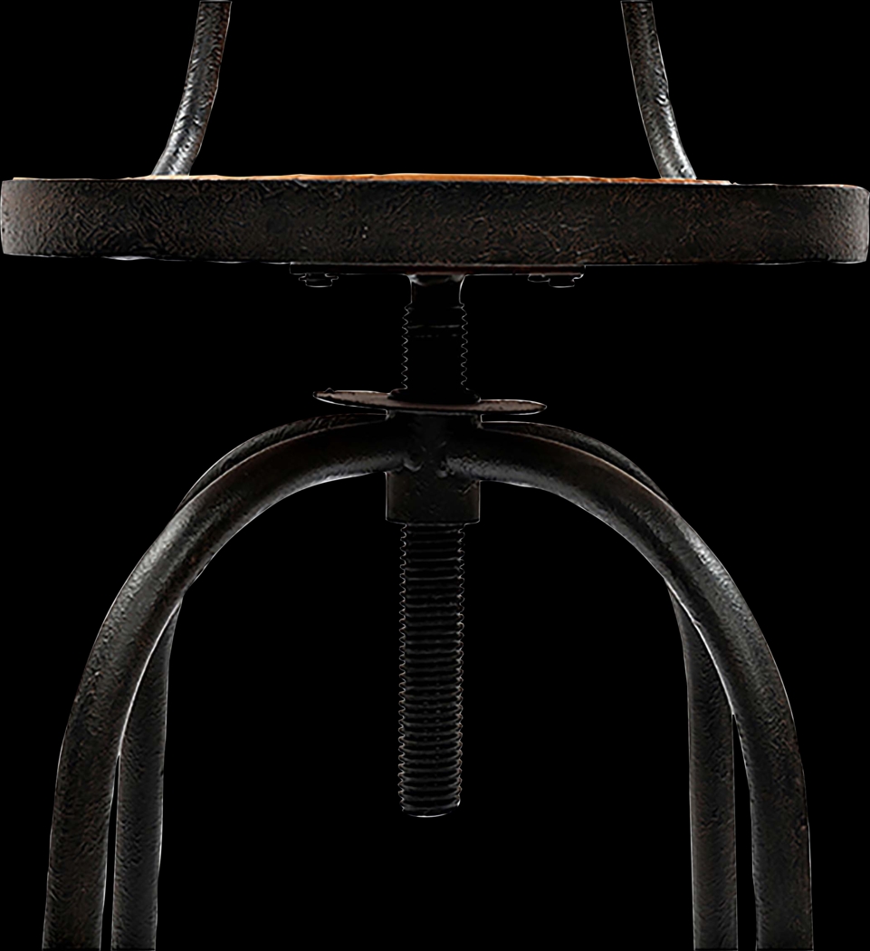 Bazile Brown Adjustable Swivel Stool - Thumbnail - Image 3