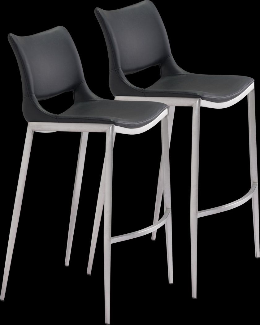 Beacher Black Barstool, Set of 2 - Thumbnail - Image 1