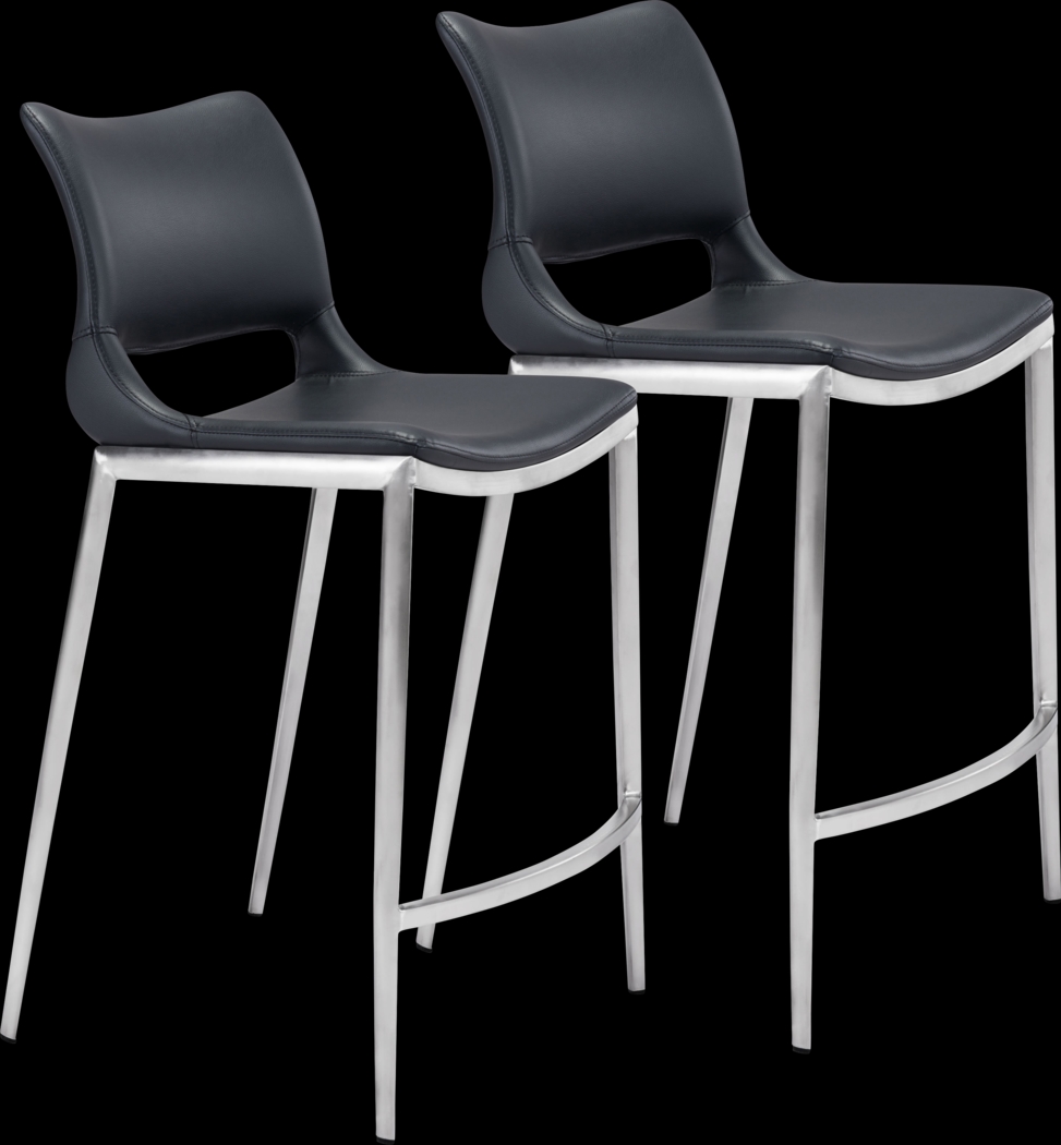 Beacher Black Counter Height Stool, Set of 2 - Thumbnail - Image 1