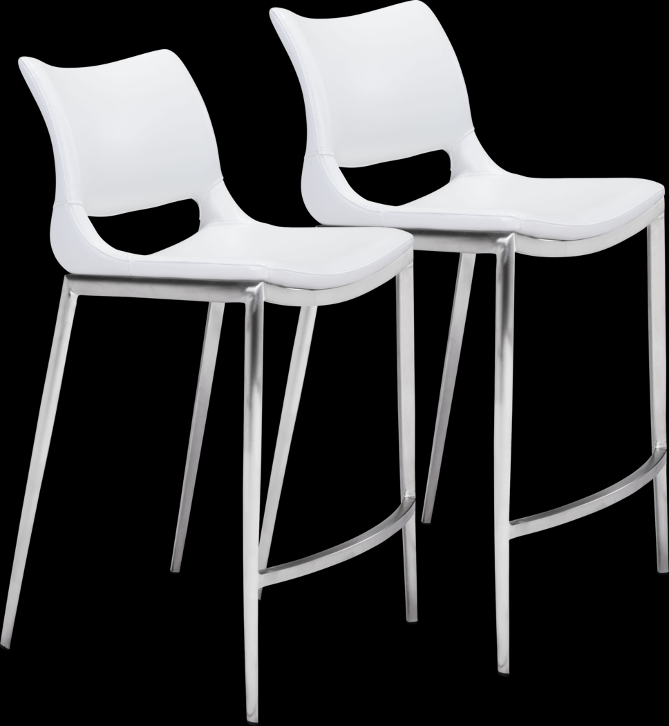 Beacher White Counter Height Stool, Set of 2 - Thumbnail - Image 1