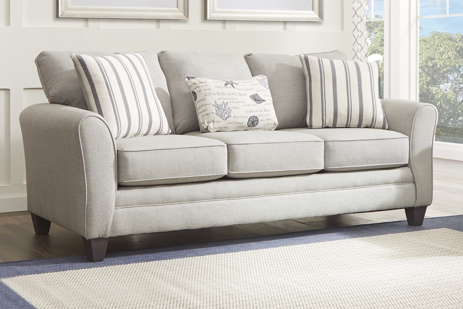 Beachfront Silver 7 Pc Living Room with Sleeper Sofa - Thumbnail - Image 5