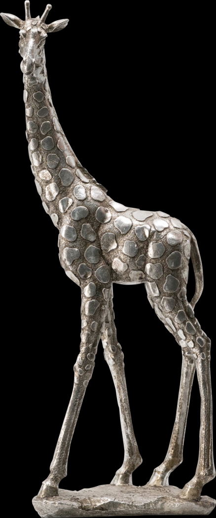Beachler Silver Giraffe Statue - Thumbnail - Image 1