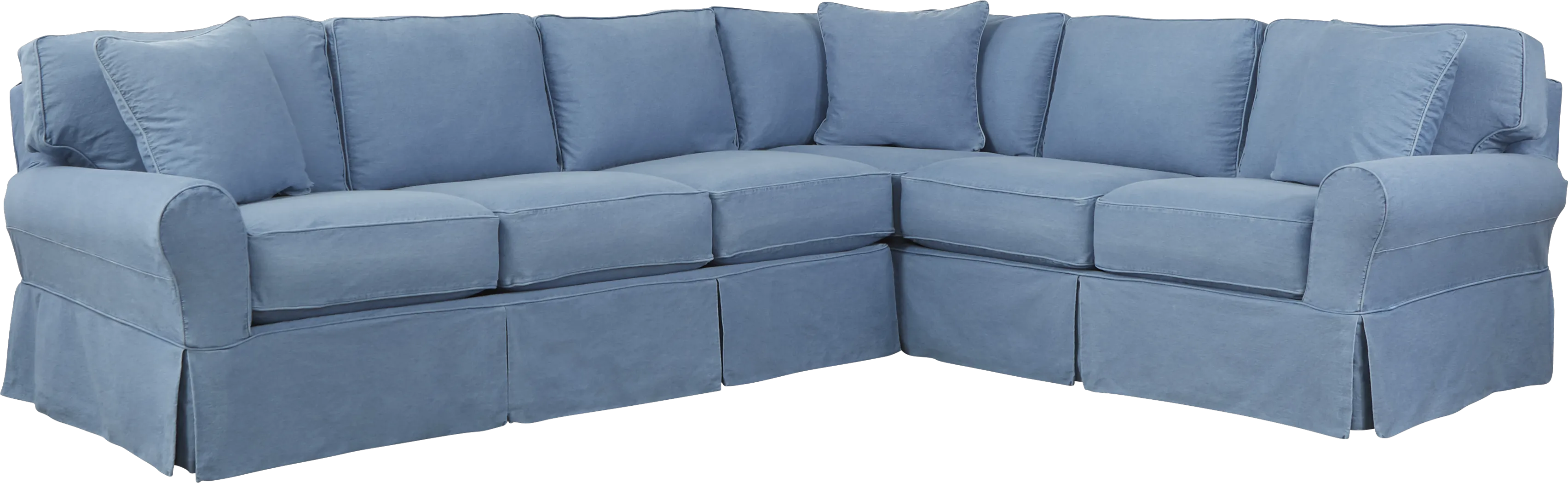Beachside II Blue 2 Pc Sectional Slipcover - Thumbnail - Image 1