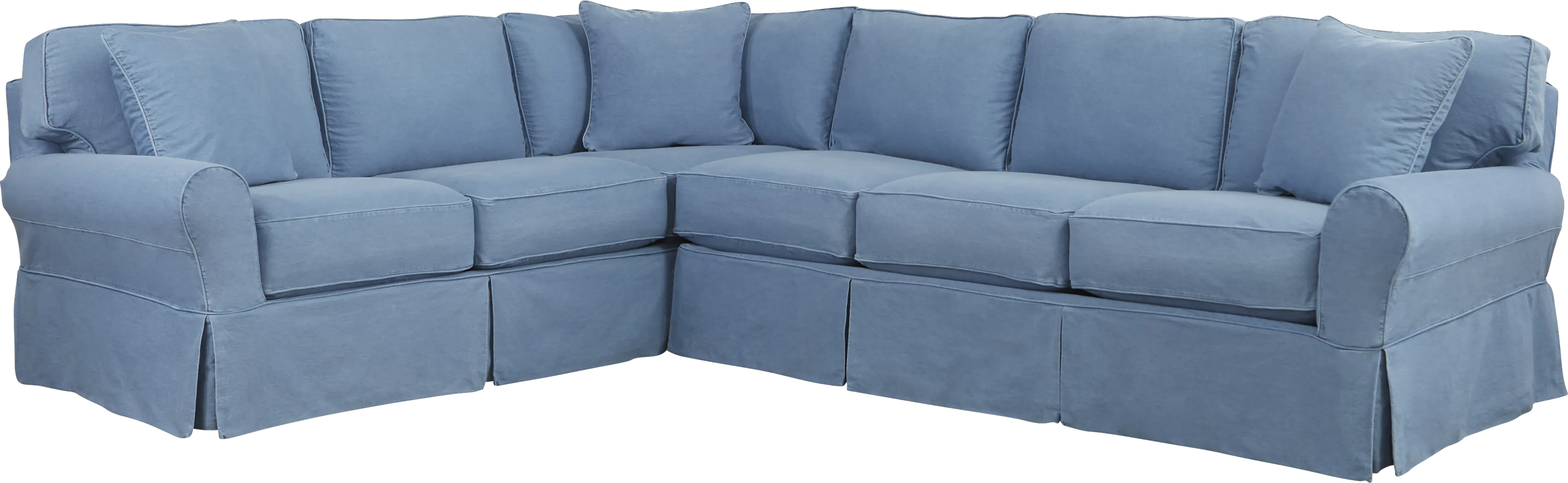Beachside II Blue 2 Pc Sectional Slipcover - Thumbnail - Image 1