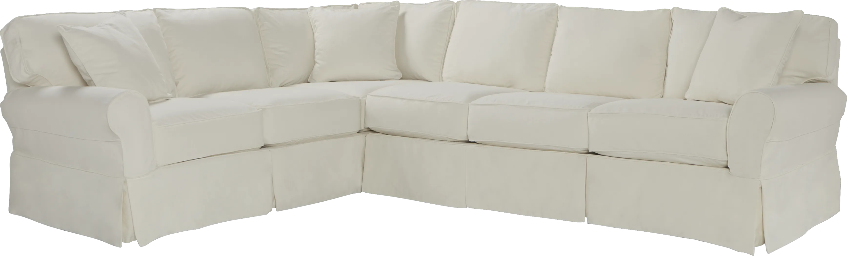 Beachside II Natural 2 Pc Sectional Slipcover - Thumbnail - Image 1