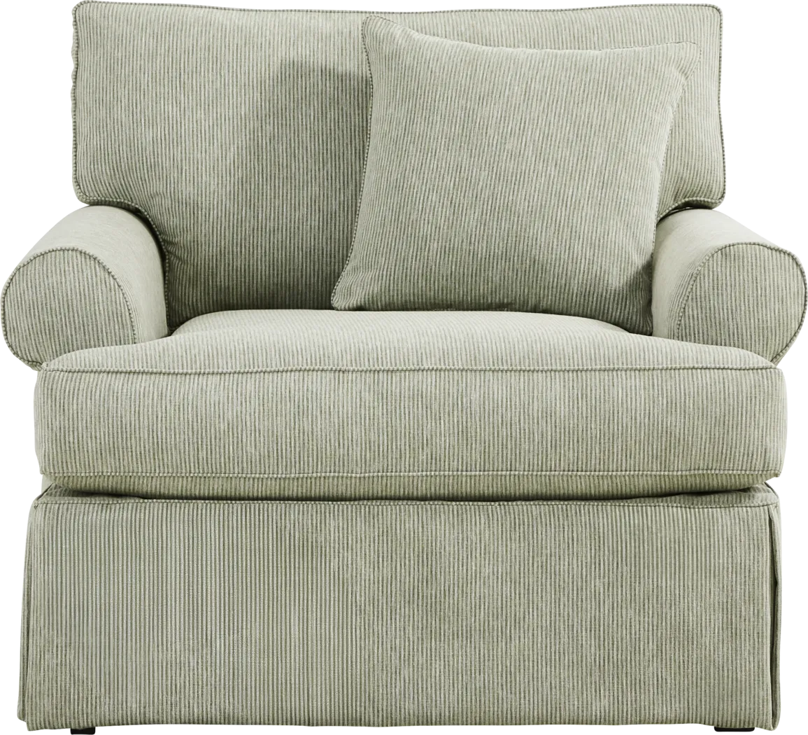 Beachside Walk Green Slipcover Chair - Thumbnail - Image 2