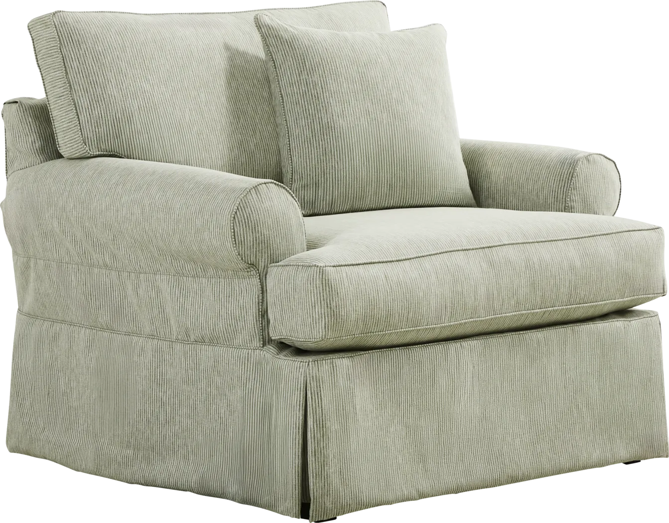 Beachside Walk Green Slipcover Chair - Thumbnail - Image 1