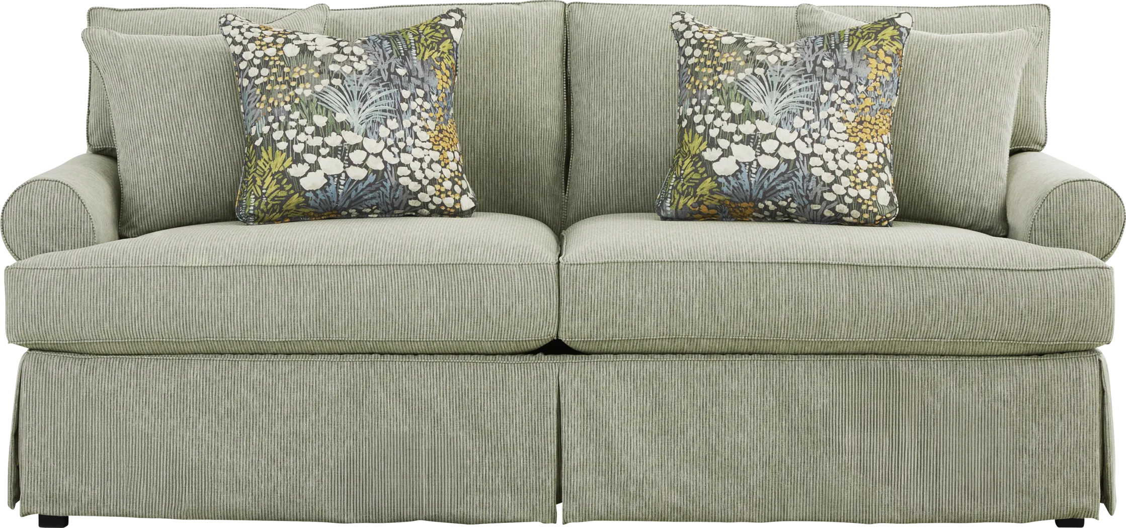 Beachside Walk Green 7 Pc Living Room with Gel Foam Sleeper Sofa - Thumbnail - Image 2