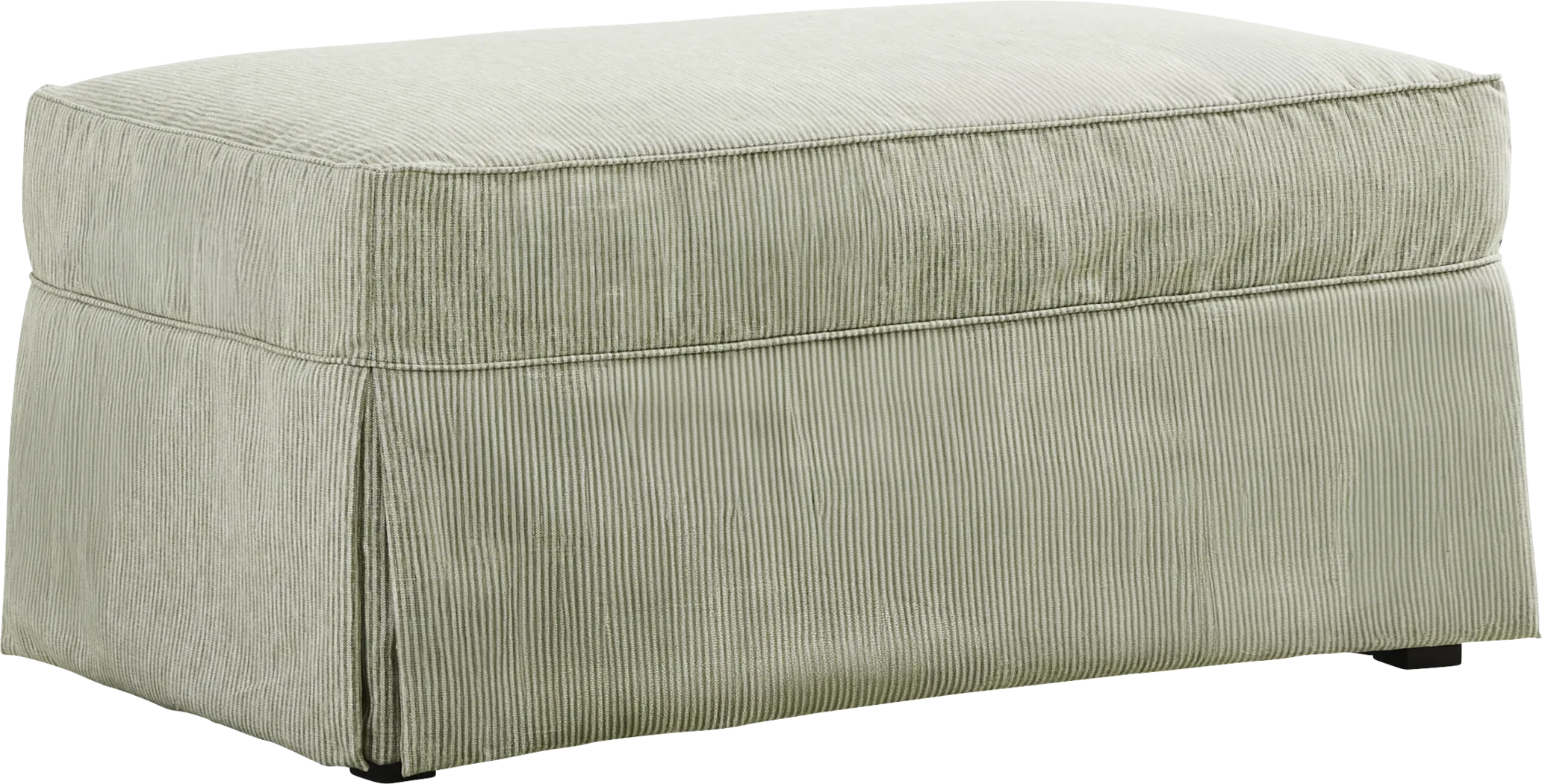 Beachside Walk Green Slipcover Ottoman - Thumbnail - Image 1