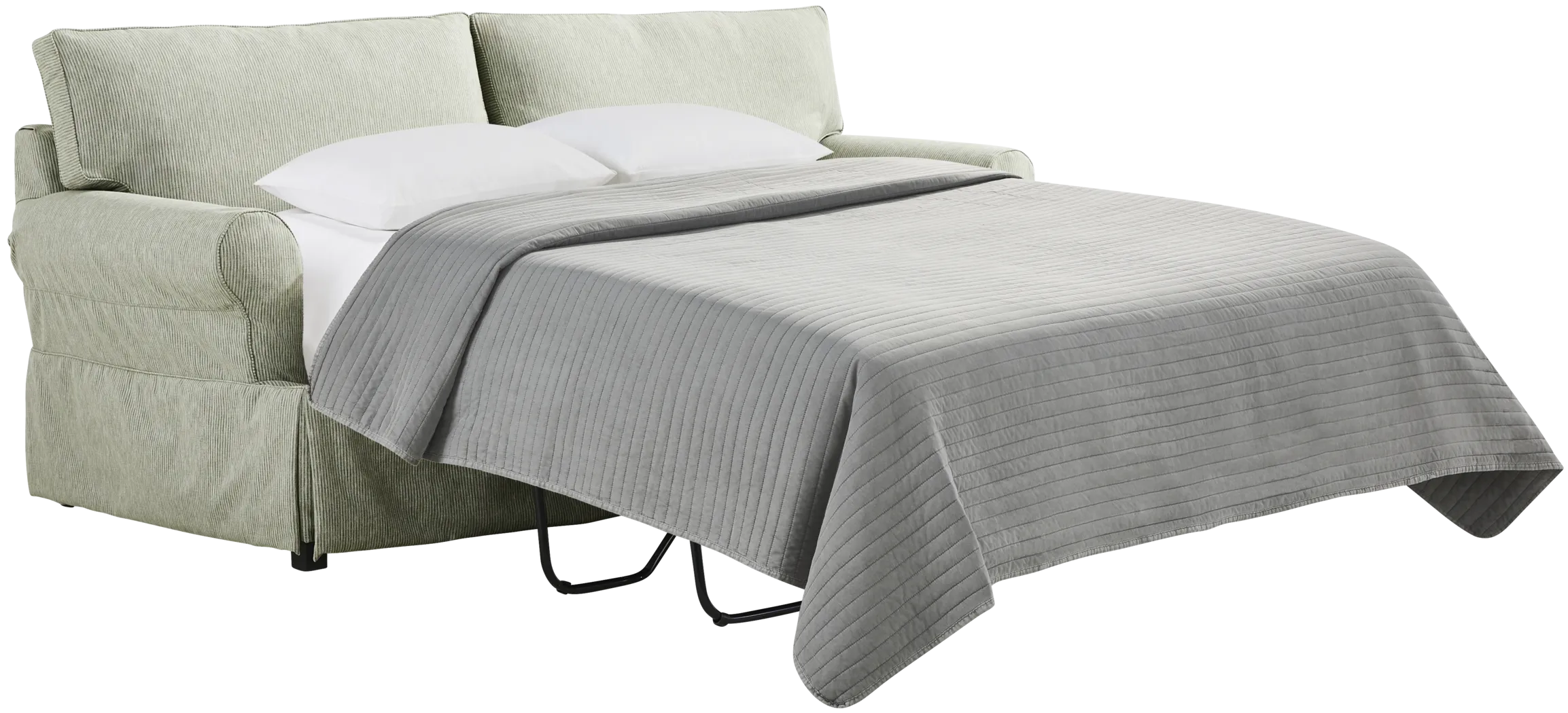 Beachside Walk Green Slipcover Sleeper Sofa - Thumbnail - Image 2