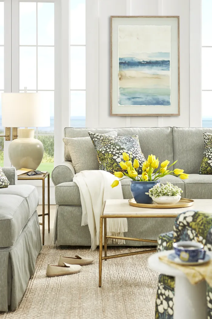 Beachside Walk Green 7 Pc Living Room with Sleeper Sofa - Thumbnail - Image 4