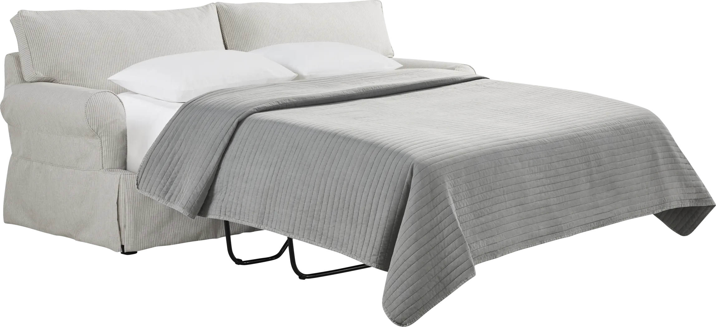 Beachside Walk Pearl Slipcover Sleeper Sofa - Thumbnail - Image 3