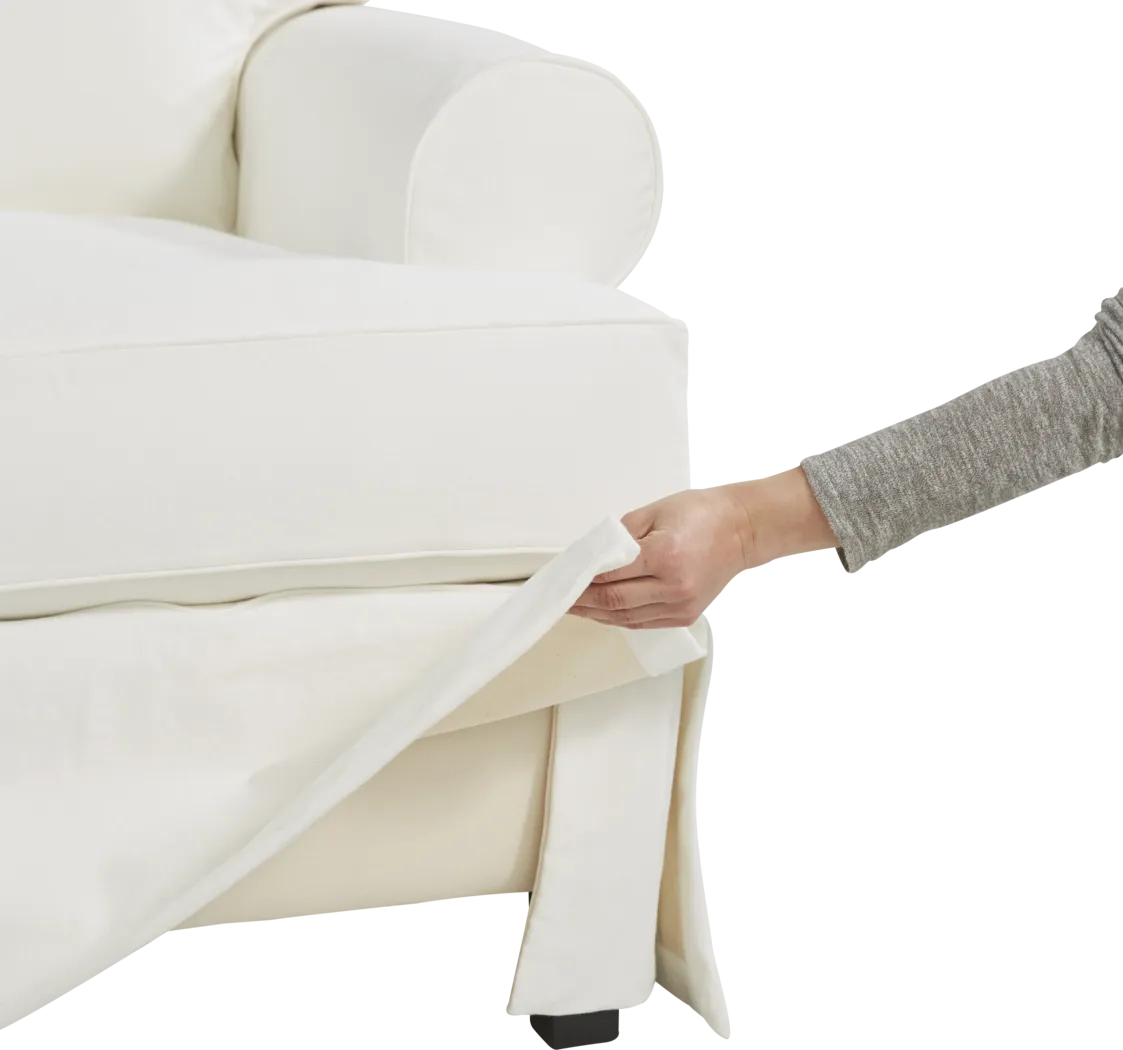 Beachside Walk White Slipcover Loveseat - Thumbnail - Image 3
