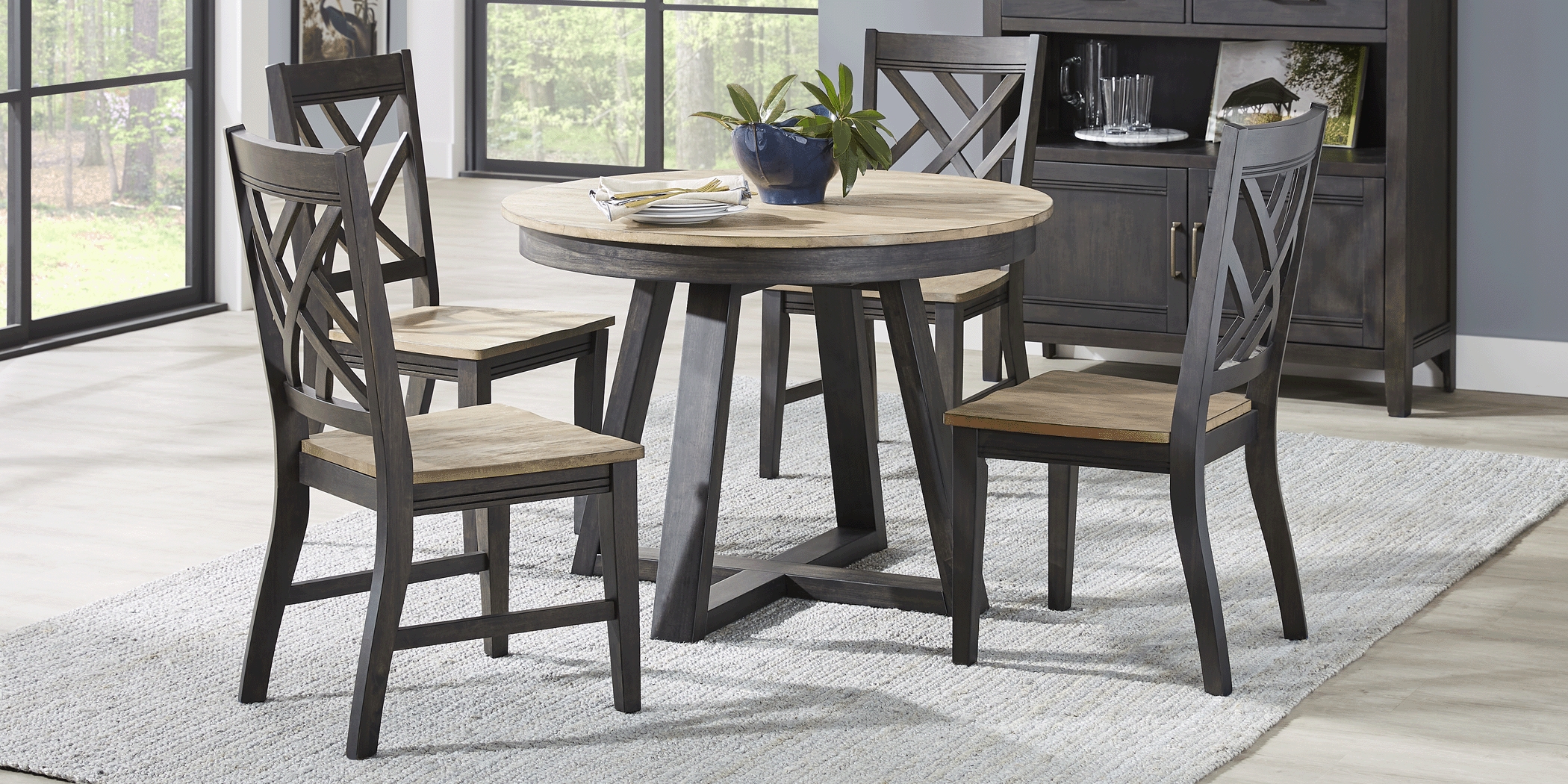 Beacon Street Brown 5 Pc Round Dining Room - Thumbnail - Image 2