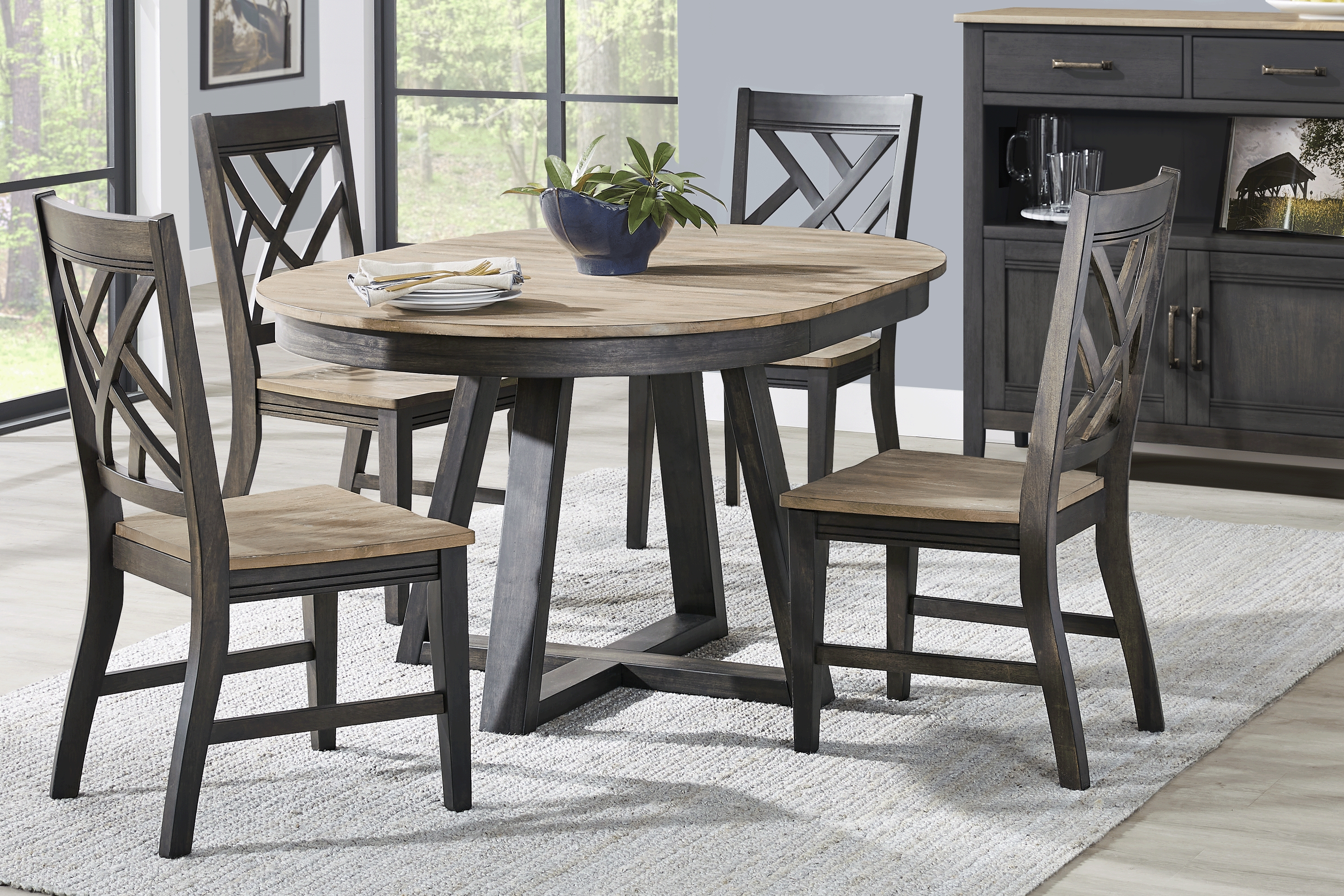 Beacon Street Brown 5 Pc Round Dining Room - Thumbnail - Image 1