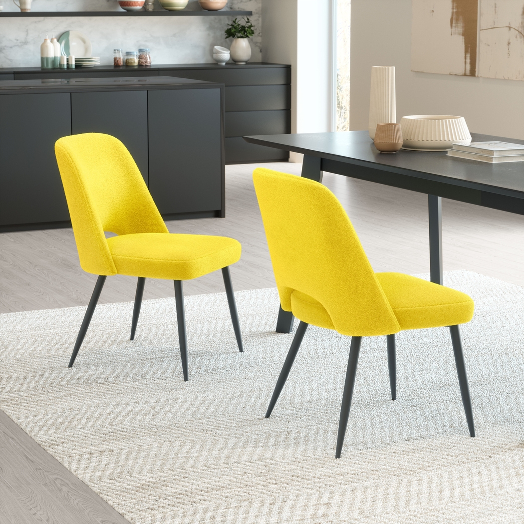 Beaman Yellow Dining Chair, Set of 2 - Thumbnail - Image 2