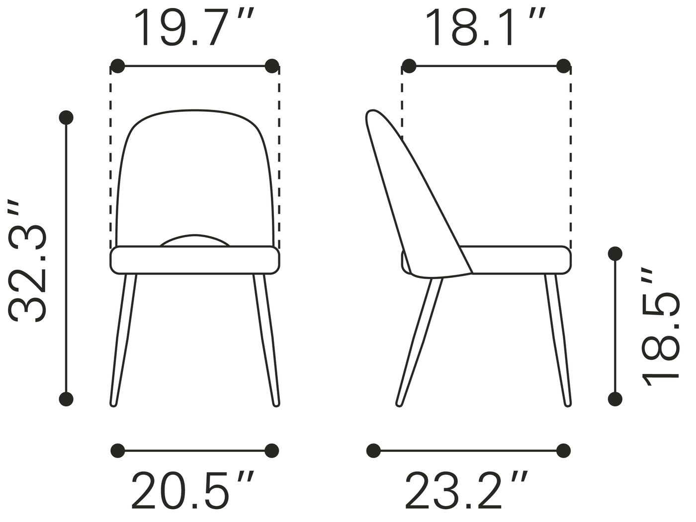 Beaman Yellow Dining Chair, Set of 2 - Thumbnail - Image 13
