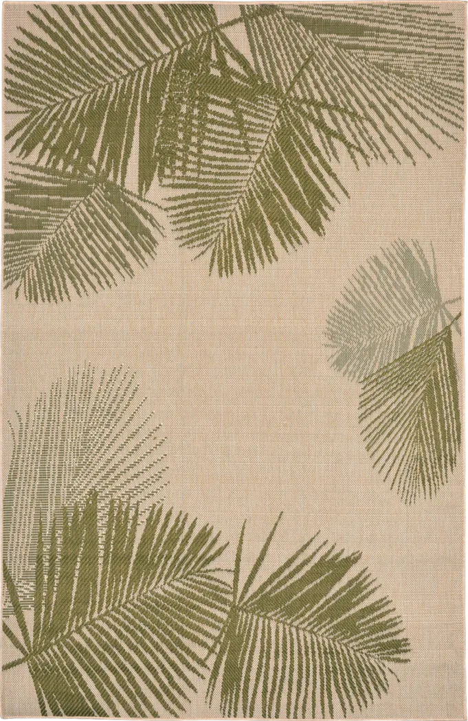 Bean Pointe Green 4'10 x 7'6 Indoor/Outdoor Rug - Thumbnail - Image 1