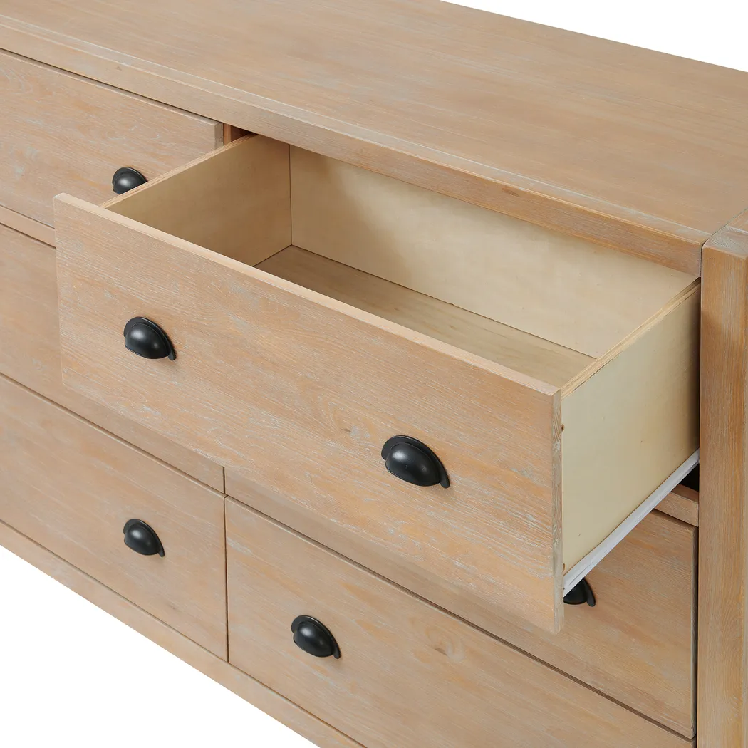 Bearce Brown 6 Drawer Dresser - Thumbnail - Image 4