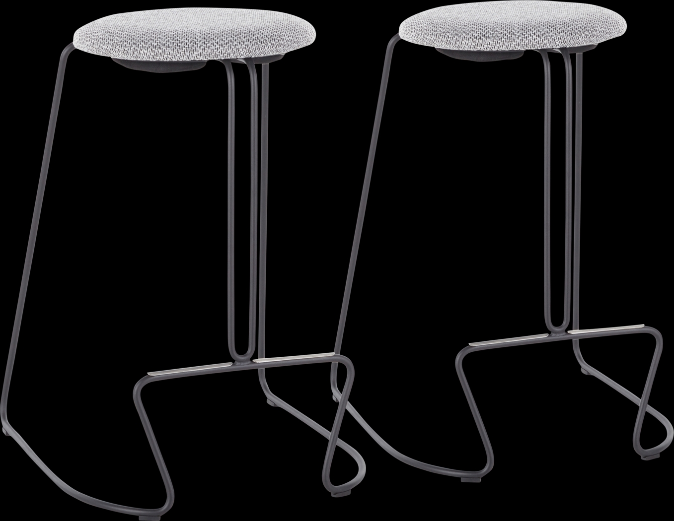 Bearslide I Charcoal Counter Height Stool, Set of 2 - Thumbnail - Image 1