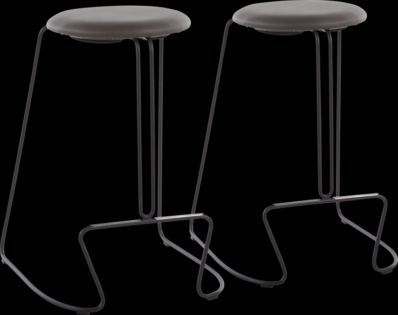 Bearslide I Gray Counter Height Stool, Set of 2 - Thumbnail - Image 1