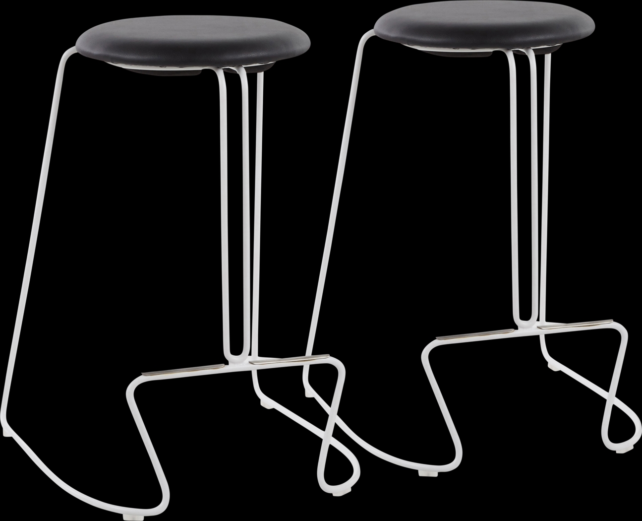 Bearslide II Black Counter Height Stool, Set of 2 - Thumbnail - Image 1