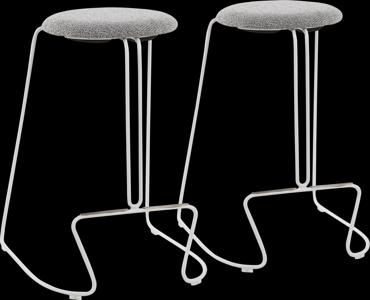 Bearslide II Charcoal Counter Height Stool, Set of 2 - Thumbnail - Image 1