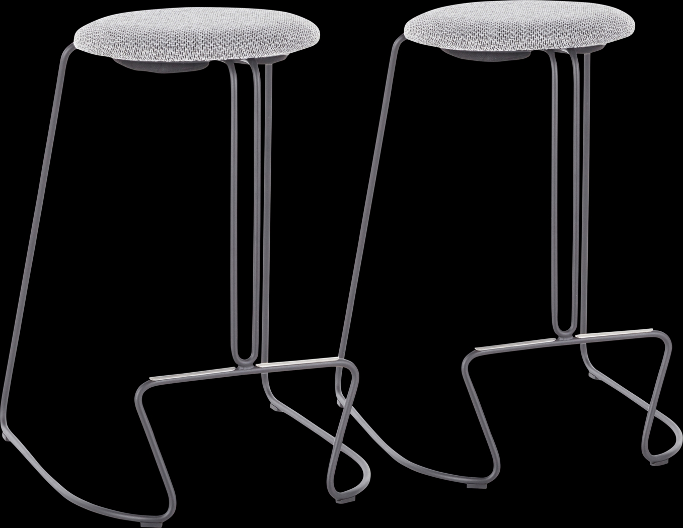 Bearslide III Charcoal Counter Height Stool, Set of 2 - Thumbnail - Image 1